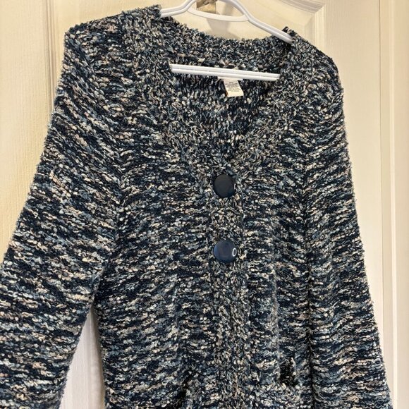 Vintage Laura Cozy Bouclé Marled Cottagecore Knit Cardigan - Picture 2 of 7